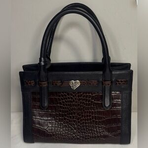 Brighton Black and Brown Satchel